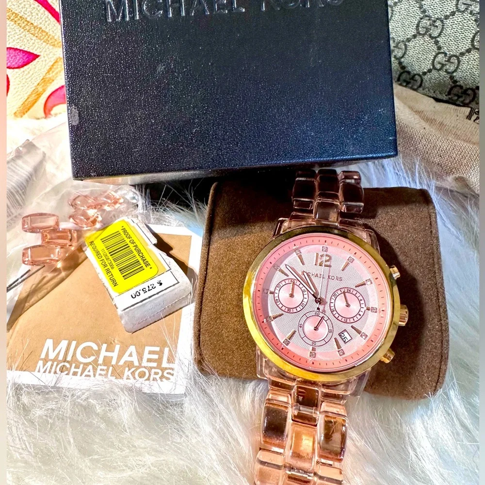 EUC‎ Michael Kors Women’s Clear Band Watch